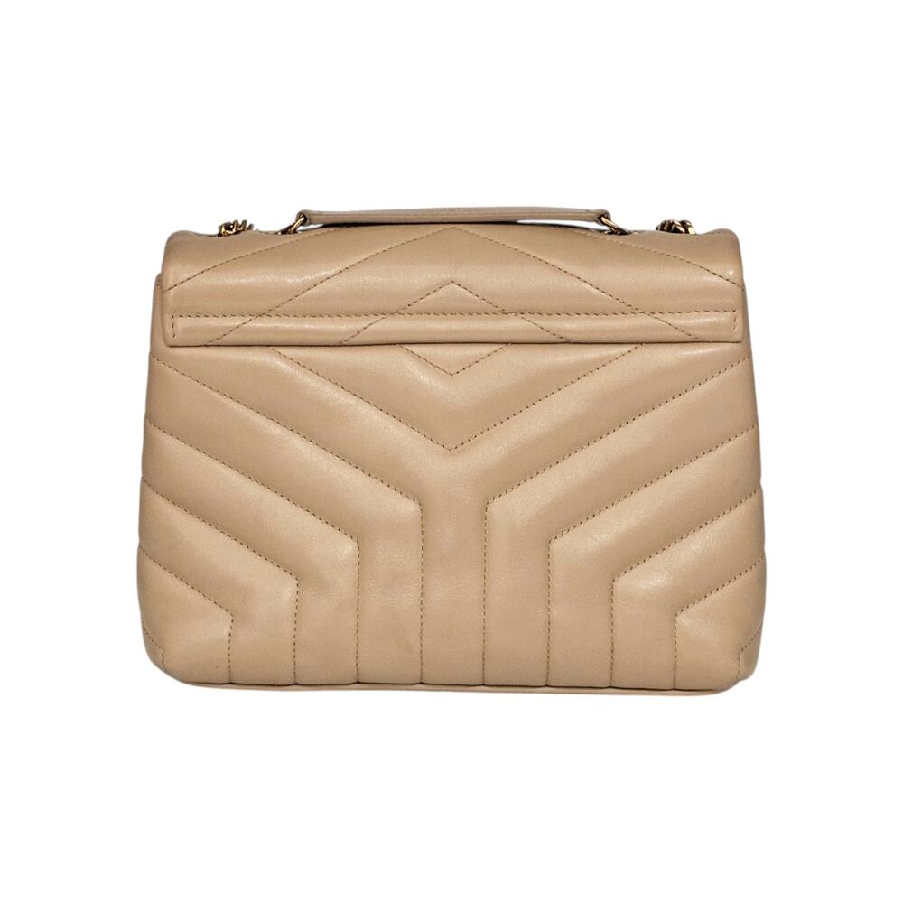 Saint Laurent YSL Loulou Medium Shoulder Bag Leather Chain Bag Beige - $3200 - Picture 2 of 14